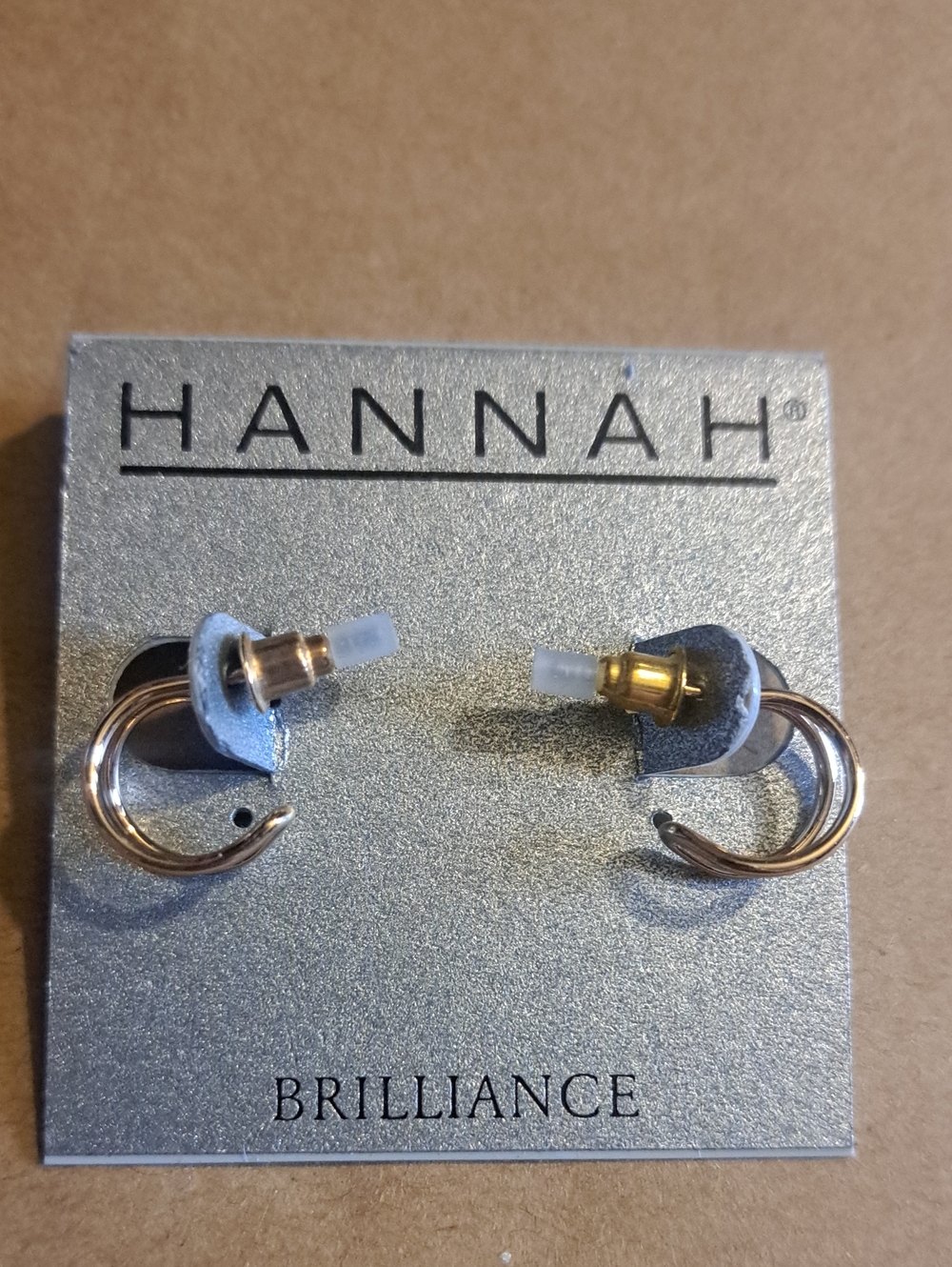 Hannah: Brilliance Huggie Earrings-Goldtone